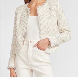 Express Tweed Boucle cropped blazer
